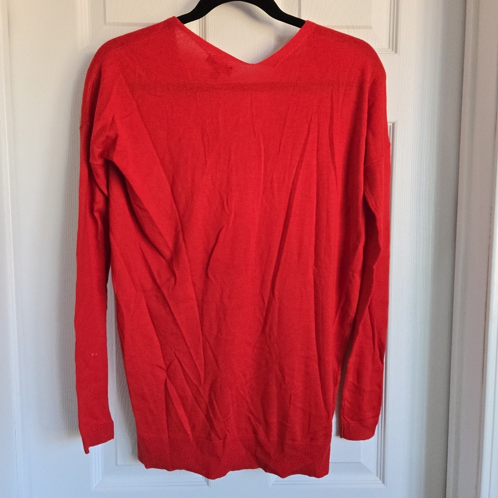 Express Red V-neck sweater in size xxs with Cashmere - Picture 3 of 4